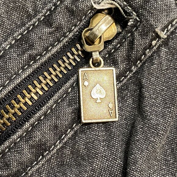 Y2k FOX JEANS Men's Cargo Shorts 34 - 38 Casual Black Denim Ace Spaces Zippers - Picture 11 of 14